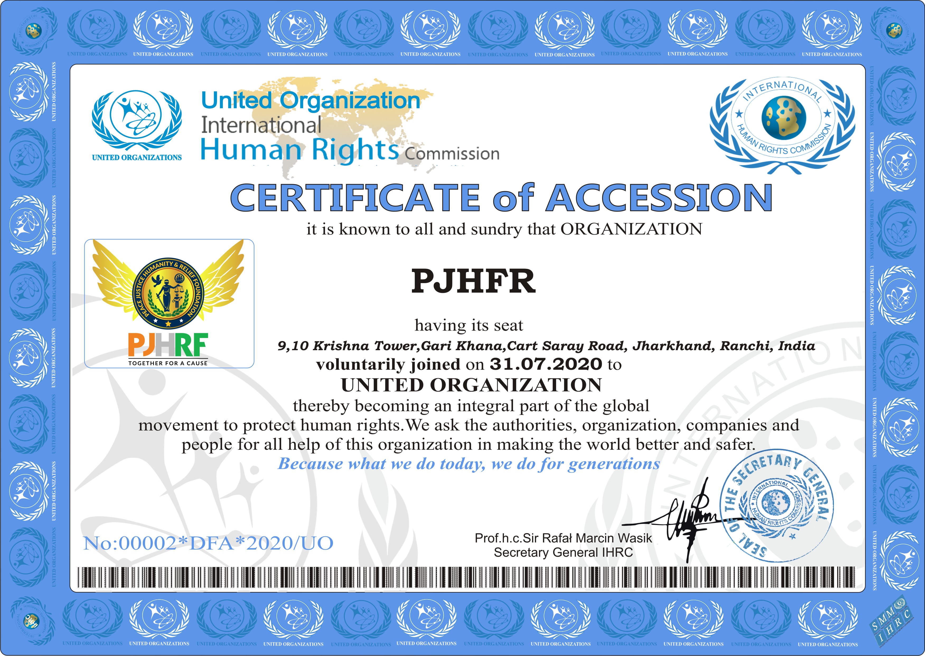 UNITED ORGANISATION CERTIFICATION